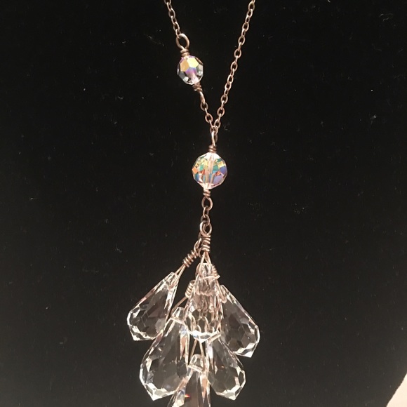 handmade Jewelry Sterling Silver Crystal Chandelier Necklace Poshmark